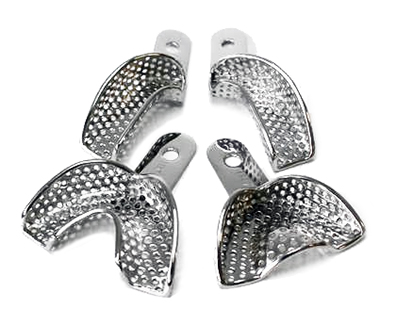 Metal Impression Trays - Partial Set - Perforated - Click Image to Close